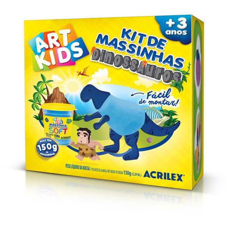 Massa para Modelar Criativa ART KIDS Dinossauro 2 AZUL - Acrilex Menor preço em Massa para Modelar Criativa ART KIDS Dinossauro 2 AZUL - Acrilex