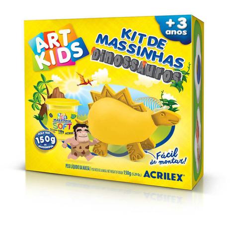 Massa para Modelar Criativa ART KIDS Dinossauro 3 Amarelo - Acrilex Menor preço em Massa para Modelar Criativa ART KIDS Dinossauro 3 Amarelo - Acrilex