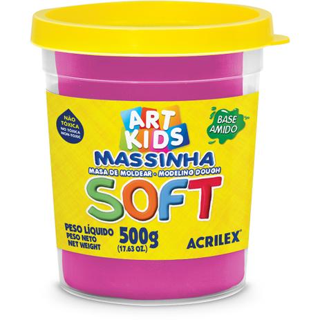 Massa para modelar soft 500g rosa 107 acrilex Menor preço em Massa para modelar soft 500g rosa 107 acrilex