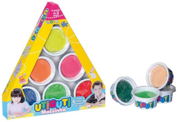 Massa para Modelar UTI Guti Triangulo 6CORES 300G LICYN Menor preço em Massa para Modelar UTI Guti Triangulo 6CORES 300G LICYN