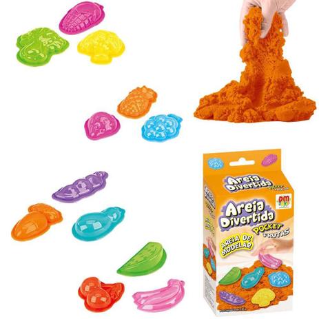 Massinha Areia de Modelar Magica Divertida 150g 3 Moldes Fruta Colorido (DMT5124) Menor preço em Massinha Areia de Modelar Magica Divertida 150g 3 Moldes Fruta Colorido (DMT5124)