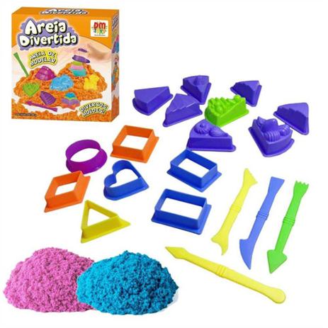 Massinha Areia super divertida com Formas para Modelar 14 peças - Dm toys Menor preço em Massinha Areia super divertida com Formas para Modelar 14 peças - Dm toys