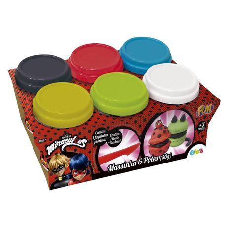 Massinha De Modelar Miraculous 6 Potes Ladybug 81457 Fun Menor preço em Massinha De Modelar Miraculous 6 Potes Ladybug 81457 Fun