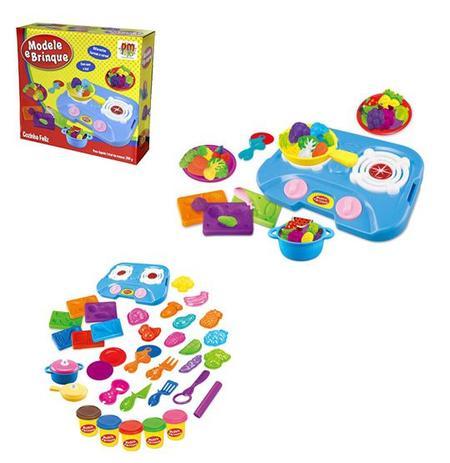 Massinha de modelar modele e brinque cozinha feliz colors com acessorios 250g na caixa - Dm brasil Menor preço em Massinha de modelar modele e brinque cozinha feliz colors com acessorios 250g na caixa - Dm brasil