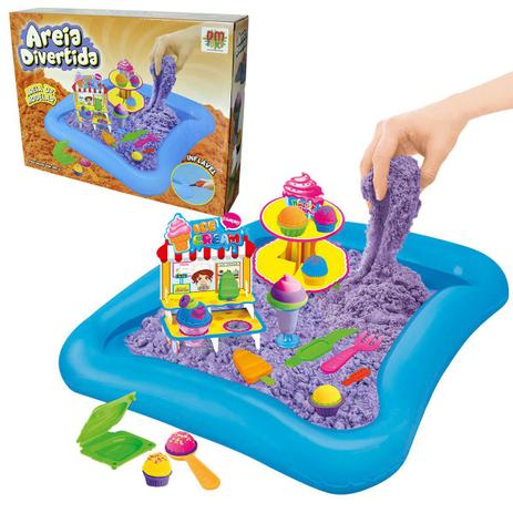 Massinha Divertida Areia Magica Modelar 600g 10 Moldes E Acessorio brinquedo Sorveteria (DMT5340) - Dm toys Menor preço em Massinha Divertida Areia Magica Modelar 600g 10 Moldes E Acessorio brinquedo Sorveteria (DMT5340) - Dm toys