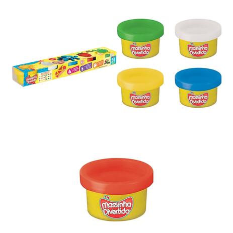 Massinha Divertida Com 05 Potes Art Brink Menor preço em Massinha Divertida Com 05 Potes Art Brink