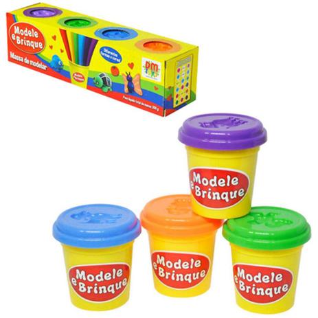 Massinha Modele E Brinque Com 4 Potes Colors - Dm brasil Menor preço em Massinha Modele E Brinque Com 4 Potes Colors - Dm brasil