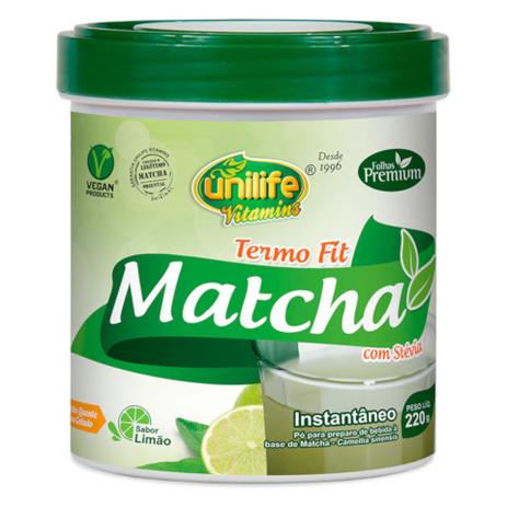Matcha Chá Verde Termo Fit Solúvel 220g - Unilife Menor preço em Matcha Chá Verde Termo Fit Solúvel 220g - Unilife