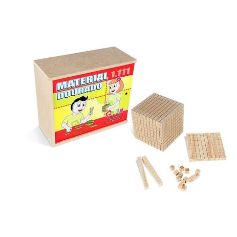 Material Dourado 1.111 Peças Mdf - Carlu Menor preço em Material Dourado 1.111 Peças Mdf - Carlu