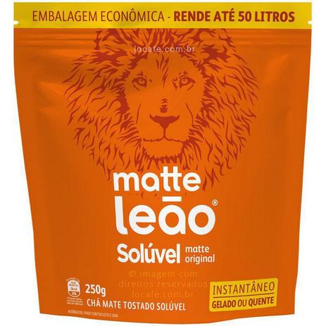 Matte Leão - Chá mate natural solúvel 250g Rende até 50 litros -