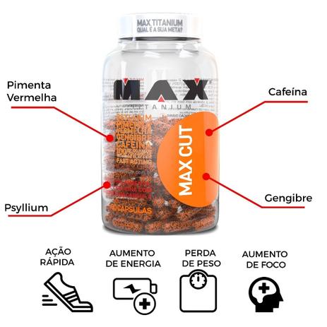 Max cut 60 caps - Max titanium Menor preço em Max cut 60 caps - Max titanium