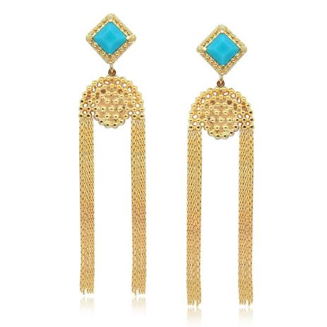 Maxi Brinco Franja Folheado Ouro 18 K - Minha nova biju Menor preço em Maxi Brinco Franja Folheado Ouro 18 K - Minha nova biju