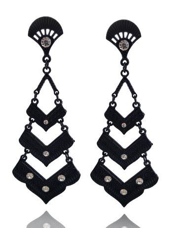 Maxi brinco preto geométrico - Click bolsas e bijuterias Menor preço em Maxi brinco preto geométrico - Click bolsas e bijuterias