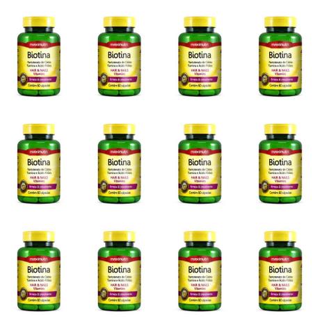 Maxinutri Biotina Plus + Vitamina B1+B5+Acido Fólico Capsulas C/60 (Kit C/12) Menor preço em Maxinutri Biotina Plus + Vitamina B1+B5+Acido Fólico Capsulas C/60 (Kit C/12)