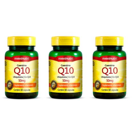 Maxinutri Coenzima Q10 50mg C/60 (Kit C/03) Menor preço em Maxinutri Coenzima Q10 50mg C/60 (Kit C/03)