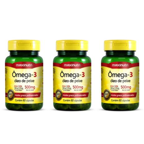 Maxinutri Omega 3 500mg C/60 (Kit C/03) Menor preço em Maxinutri Omega 3 500mg C/60 (Kit C/03)
