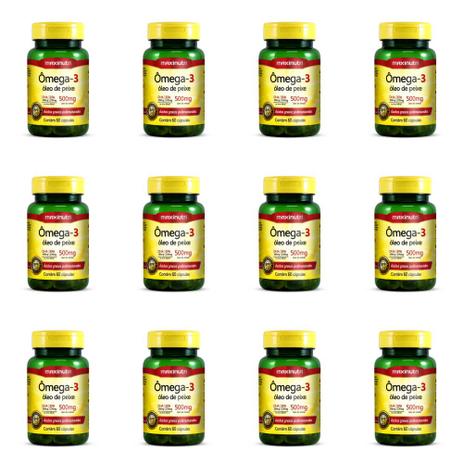 Maxinutri Omega 3 500mg C/60 (Kit C/12) Menor preço em Maxinutri Omega 3 500mg C/60 (Kit C/12)
