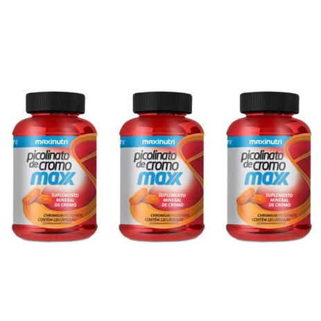 Maxinutri Picolinato de Cromo Maxx C/120 (Kit C/03) Menor preço em Maxinutri Picolinato de Cromo Maxx C/120 (Kit C/03)