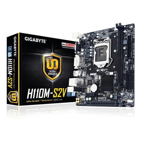MB P/ INTEL I7.I5.I3. LGA1151. Chipset H110. DDR4. 1PCI-E 16X. 1PCI-E 1X. 4 USB. Micro ATX - Gigabyte Menor preço em MB P/ INTEL I7.I5.I3. LGA1151. Chipset H110. DDR4. 1PCI-E 16X. 1PCI-E 1X. 4 USB. Micro ATX - Gigabyte