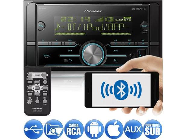 Media Receiver Pioneer MVH-S618BT 2DIN Bluetooth USB Android Iphone 3 Saídas RCA Som Automotivo Menor preço em Media Receiver Pioneer MVH-S618BT 2DIN Bluetooth USB Android Iphone 3 Saídas RCA Som Automotivo