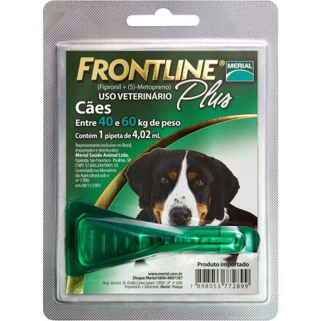 Medicamento Antipulgas e Carrapatos para Cães de 40Kg a 60Kg - Frontline Plus - Merial é boa?