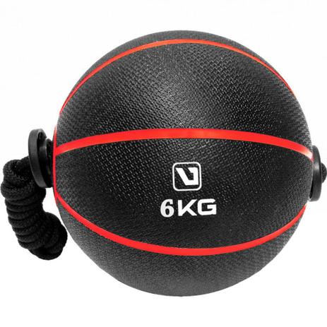 Medicine Ball 6 Kg com Corda Embutida Vermelha com Preto Liveup Menor preço em Medicine Ball 6 Kg com Corda Embutida Vermelha com Preto Liveup