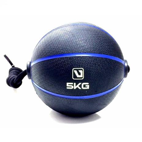 Medicine Ball Com Corda - 5Kg - Preto e Azul - Liveup Menor preço em Medicine Ball Com Corda - 5Kg - Preto e Azul - Liveup