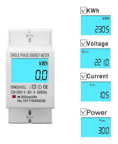 Medidor De Consumo De Energia Digital Monofásico Bifásico 220v 80A - MEDIDOR DE ENERGIA 80A Menor preço em Medidor De Consumo De Energia Digital Monofásico Bifásico 220v 80A - MEDIDOR DE ENERGIA 80A