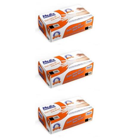 Medix Luvas P/ Procedimentos P C/100 (Kit C/03) Menor preço em Medix Luvas P/ Procedimentos P C/100 (Kit C/03)