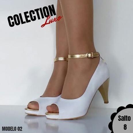 peep toe meia pata salto médio