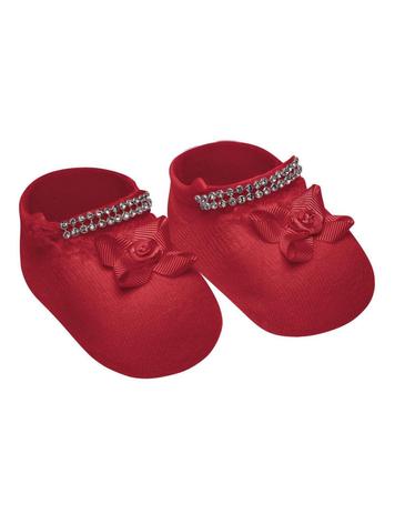MEIA SAPATINHO BEBÊ RECÉM NASCIDO STRASS VERMELHO SELENE Atacado - Bolsas e  Acessórios - Magazine Luiza