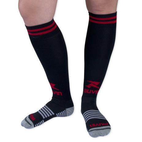 Meião Futebol Confort Juvenil MFB-210 - Preto/Vermelho - Muvin Menor preço em Meião Futebol Confort Juvenil MFB-210 - Preto/Vermelho - Muvin