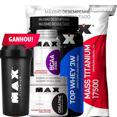 Melhor Combo Pra Ganho De Massa Muscular - Max Titanium Menor preço em Melhor Combo Pra Ganho De Massa Muscular - Max Titanium