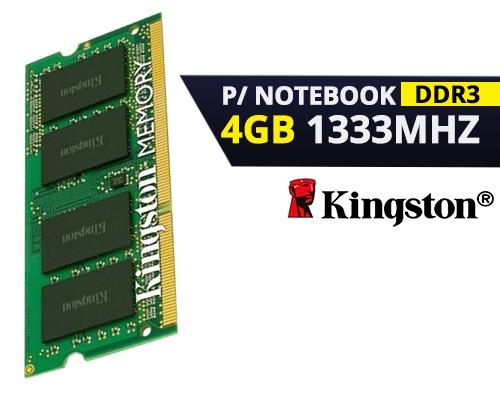 Memória 4GB p/ Notebook 1.5v Kingston 1333 DDR3 Menor preço em Memória 4GB p/ Notebook 1.5v Kingston 1333 DDR3