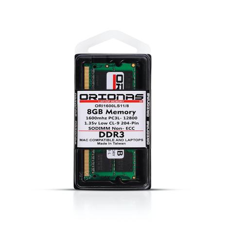 Memória 8gb ddr3l 1600mhz PC3L-12800 Note Mac Ori1600ls11/8 - ORIONAS Menor preço em Memória 8gb ddr3l 1600mhz PC3L-12800 Note Mac Ori1600ls11/8 - ORIONAS