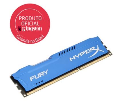 Memória Kingston Hyperx Fury 4gb 1866mhz Ddr3 Cl10 Azul Menor preço em Memória Kingston Hyperx Fury 4gb 1866mhz Ddr3 Cl10 Azul
