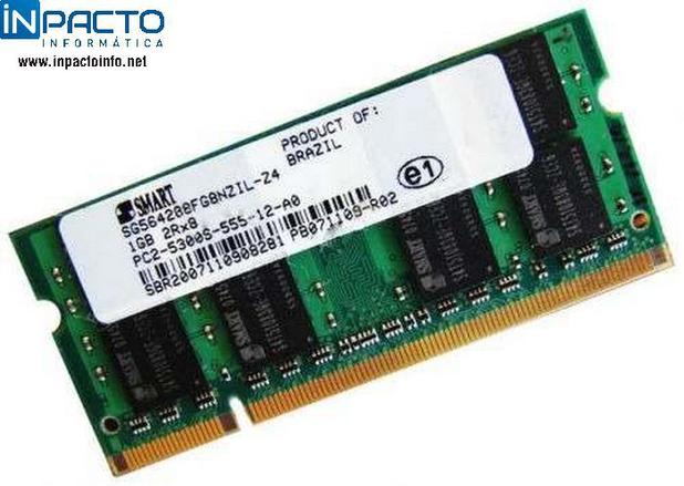 Memoria notebook 1gb smart ddr2 667 Menor preço em Memoria notebook 1gb smart ddr2 667
