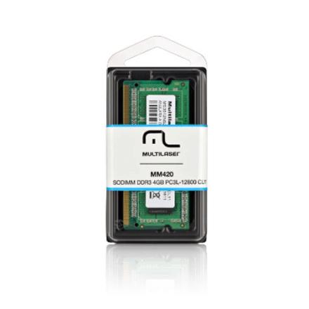 Memória Notebook Multilaser Sodimm DDR3 4GB PC3L-12800 - MM4 Menor preço em Memória Notebook Multilaser Sodimm DDR3 4GB PC3L-12800 - MM4