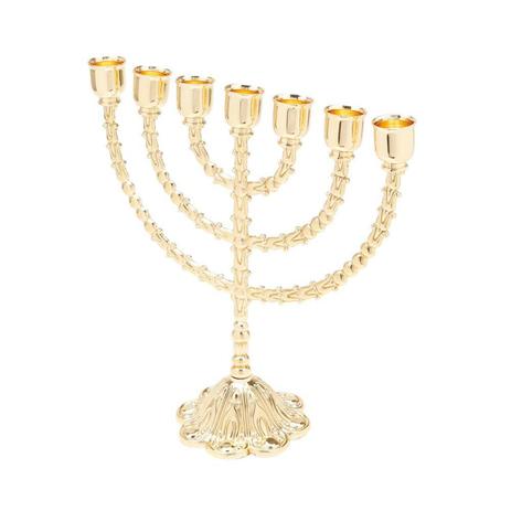Menorah 7 Velas Dourado 16,7cm Rojemac Dourado Menor preço em Menorah 7 Velas Dourado 16,7cm Rojemac Dourado