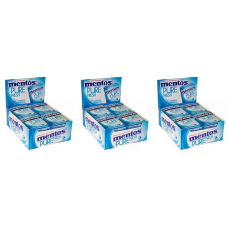 Mentos Pure Fresh Mint Chiclete Caixa C/12 (Kit C/03) Menor preço em Mentos Pure Fresh Mint Chiclete Caixa C/12 (Kit C/03)