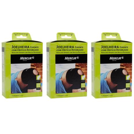 Mercur Joelheira Neoprene C/ Furo Reforçada G (Kit C/03) Menor preço em Mercur Joelheira Neoprene C/ Furo Reforçada G (Kit C/03)