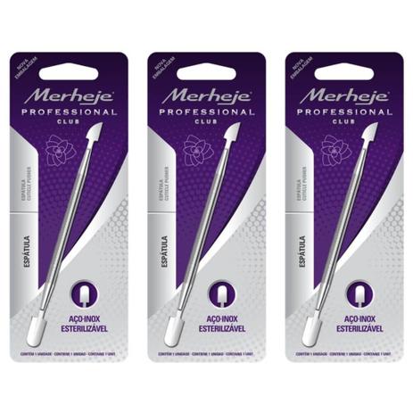 Merheje Aço Espátula Manicure (Kit C/03) Menor preço em Merheje Aço Espátula Manicure (Kit C/03)