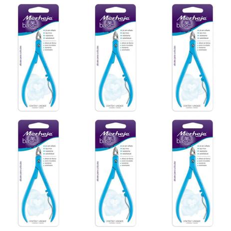 Merheje Basic Azul Alicate Cutícula (Kit C/06) Menor preço em Merheje Basic Azul Alicate Cutícula (Kit C/06)