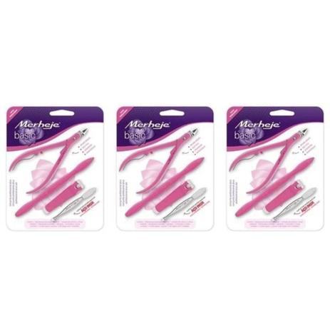 Merheje Basic Rosa Kit Alicate + Espátula + Cortador + Pinça (Kit C/03) Menor preço em Merheje Basic Rosa Kit Alicate + Espátula + Cortador + Pinça (Kit C/03)