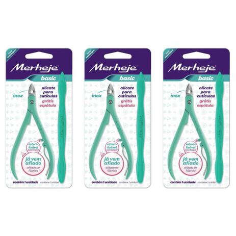 Merheje Basic Verde Alicate De Cutícula + Espátula (Kit C/03) Menor preço em Merheje Basic Verde Alicate De Cutícula + Espátula (Kit C/03)