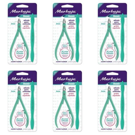 Merheje Basic Verde Alicate De Cutícula + Espátula (Kit C/06) Menor preço em Merheje Basic Verde Alicate De Cutícula + Espátula (Kit C/06)