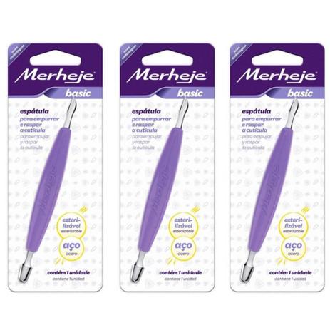 Merheje Lilás Espátula Manicure (Kit C/03) Menor preço em Merheje Lilás Espátula Manicure (Kit C/03)
