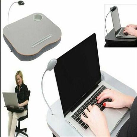 Mesa Almofada Para Notebook Suporte Led Apoio De Colo Multiuso Base Com Luminaria E Porta Copo - Makeda Menor preço em Mesa Almofada Para Notebook Suporte Led Apoio De Colo Multiuso Base Com Luminaria E Porta Copo - Makeda