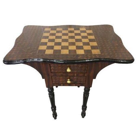 Mesa Auxiliar de Xadrez Marchetada 73 cm x 75 cm x 50 cm - Not defined Menor preço em Mesa Auxiliar de Xadrez Marchetada 73 cm x 75 cm x 50 cm - Not defined
