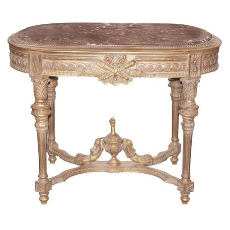 Mesa Auxiliar Dourada Clássica em Madeira Tampo Mármore Rose - Prime home decor Menor preço em Mesa Auxiliar Dourada Clássica em Madeira Tampo Mármore Rose - Prime home decor